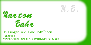 marton bahr business card